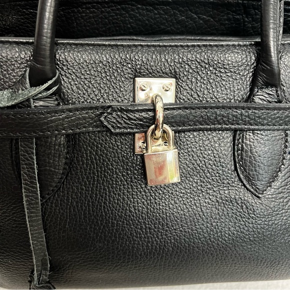 Borse In Pelle Made in Italy Black Leather Handbag - Picture 3 of 8